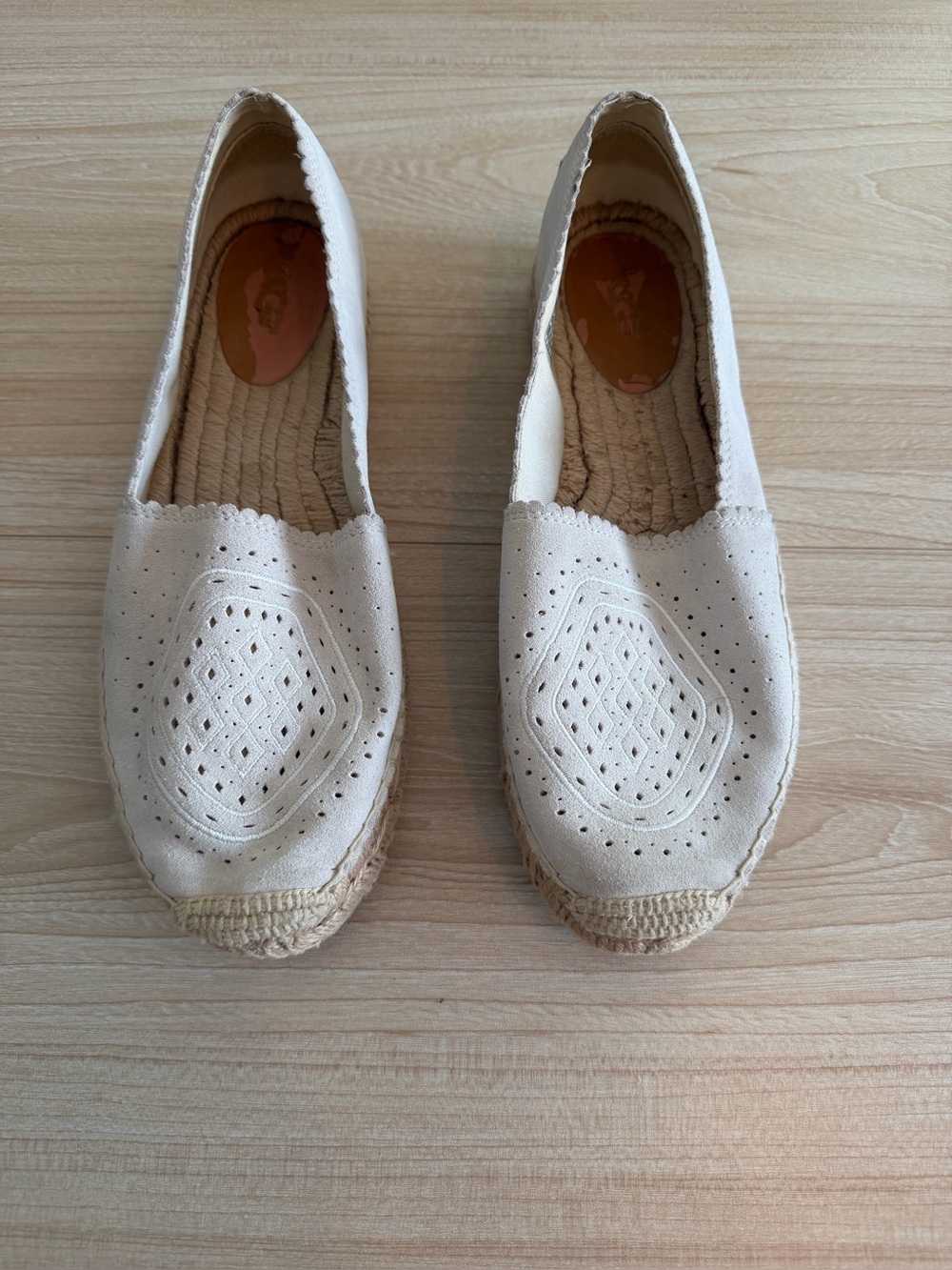 UGG Heidi Platform Espadrille Flats Suede Slip On Shoes. Size: 10.